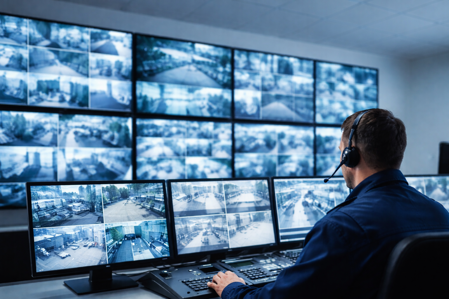 Centro de monitoreo con sistemas de seguridad electrónica y CCTV